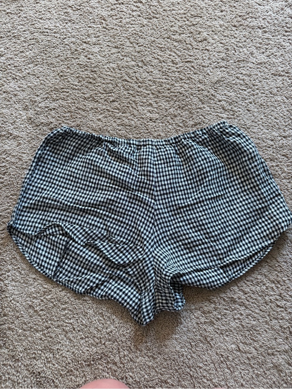 Reformation Black & White Gingham Mini Shorts